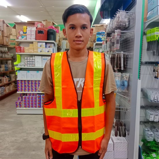Selamat SV1300 (Fluorescent Yellow)/SV1301 (Fluorescent Orange) High Visibility Reflective Safety Vest With Zip - Size XXL Selamat SV1300 (Fluorescent Yellow)/SV1301 (Fluorescent Orange) High Visibility Reflective Safety Vest With Zip - Size XXL