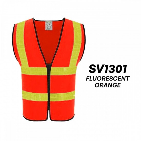 Selamat SV1300 (Fluorescent Yellow)/SV1301 (Fluorescent Orange) High Visibility Reflective Safety Vest With Zip - Size XXL Selamat SV1300 (Fluorescent Yellow)/SV1301 (Fluorescent Orange) High Visibility Reflective Safety Vest With Zip - Size XXL