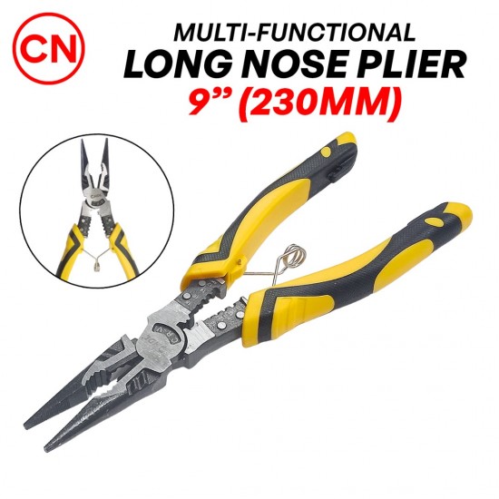 CN Multi-Functional Long Nose Plier With Wire Stripper 9'' (230MM) CN Multi-Functional Long Nose Plier With Wire Stripper 9'' (230MM)