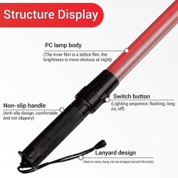 CN SL-900 LED Light Red Traffic Control Baton 2-Modes 21'' (L) CN SL-900 LED Light Red Traffic Control Baton 2-Modes 21'' (L)