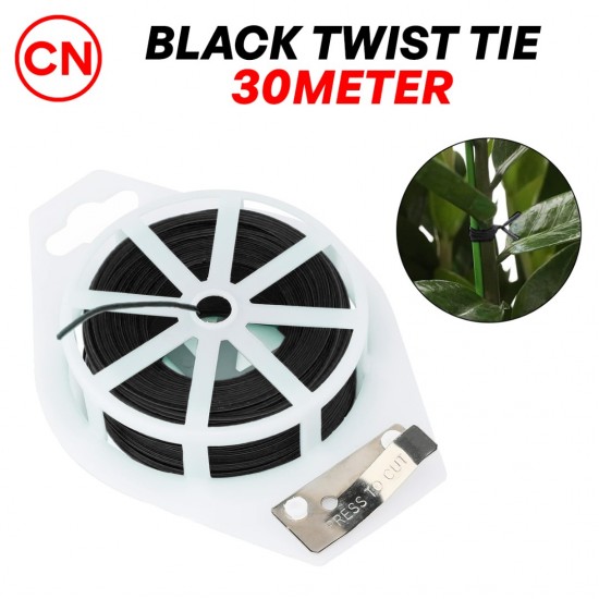 CN "Keying'' Black/Green Twist Tie 30M (L) C/W PLastic Roll Holder & Attached Cutter CN "Keying'' Black/Green Twist Tie 30M (L) C/W PLastic Roll Holder & Attached Cutter