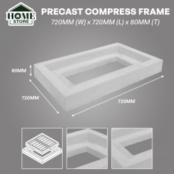 Home Store Precast Compress Frame 720MM (W) x 720MM (L) x 80MM (T) With Reinforment Y10SQ Steel Bars & Fibre Strands For Slab Size 600MM (W) x 600MM (L) x 50MM (T)