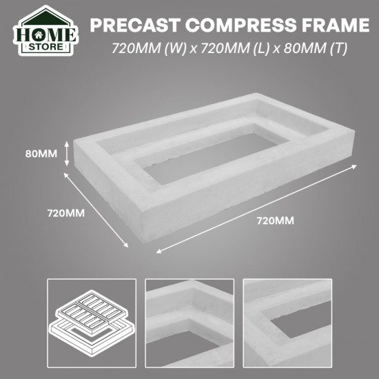 Home Store Precast Compress Frame 720MM (W) x 720MM (L) x 80MM (T) With Reinforment Y10SQ Steel Bars & Fibre Strands For Slab Size 600MM (W) x 600MM (L) x 50MM (T) Home Store Precast Compress Frame 720MM (W) x 720MM (L) x 80MM (T) With Reinforment Y10SQ Steel Bars & Fibre Strands For Slab Size 600MM (W) x 600MM (L) x 50MM (T)