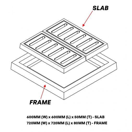 Home Store Precast Compress Frame 720MM (W) x 720MM (L) x 80MM (T) With Reinforment Y10SQ Steel Bars & Fibre Strands For Slab Size 600MM (W) x 600MM (L) x 50MM (T) Home Store Precast Compress Frame 720MM (W) x 720MM (L) x 80MM (T) With Reinforment Y10SQ Steel Bars & Fibre Strands For Slab Size 600MM (W) x 600MM (L) x 50MM (T)