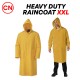 CN Heavy Duty Long Knee Yellow Raincoat With Hood & 2 Pockets XXL Size