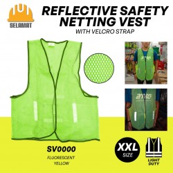 Selamat SV0000 Fluorescent Yellow Reflective Safety Netting Vest With Velcro Strap - Size XXL