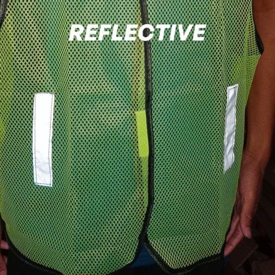 Selamat SV0000 Fluorescent Yellow Reflective Safety Netting Vest With Velcro Strap - Size XXL Selamat SV0000 Fluorescent Yellow Reflective Safety Netting Vest With Velcro Strap - Size XXL