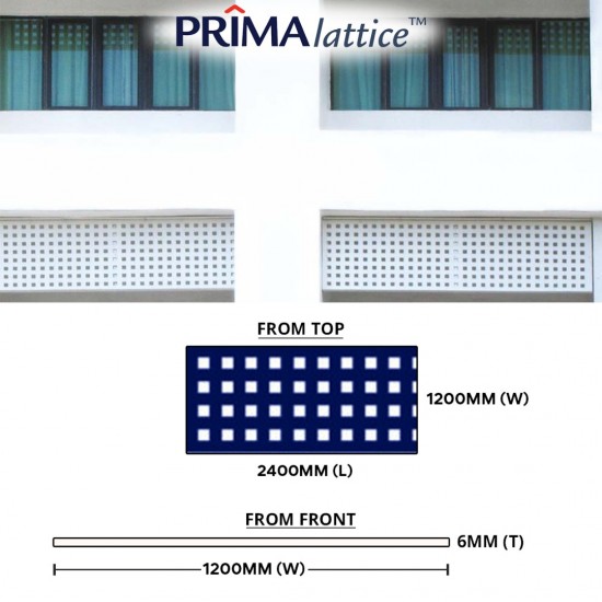 Saint-Gobain Prima Lattice Decorative Flat Sheet Screening 6.0MM (T) x 1200MM (W) x 2400MM (L) - Square Saint-Gobain Prima Lattice Decorative Flat Sheet Screening 6.0MM (T) x 1200MM (W) x 2400MM (L) - Square