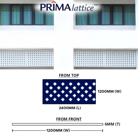 Saint-Gobain Prima Lattice Decorative Flat Sheet Screening 6.0MM (T) x 1200MM (W) x 2400MM (L) - Diamond Saint-Gobain Prima Lattice Decorative Flat Sheet Screening 6.0MM (T) x 1200MM (W) x 2400MM (L) - Diamond
