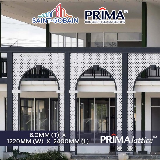 Saint-Gobain Prima Lattice Decorative Flat Sheet Screening 6.0MM (T) x 1200MM (W) x 2400MM (L) - Diamond Saint-Gobain Prima Lattice Decorative Flat Sheet Screening 6.0MM (T) x 1200MM (W) x 2400MM (L) - Diamond