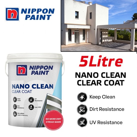 Nippon Paint 5L Nano Clean Clear Coat For Exterior Nippon Paint 5L Nano Clean Clear Coat For Exterior
