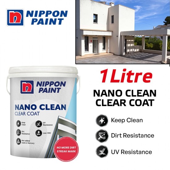 Nippon Paint 1L Nano Clean Clear Coat For Exterior Nippon Paint 1L Nano Clean Clear Coat For Exterior