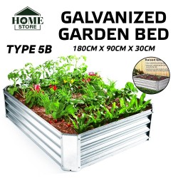 Home Store Type 5B Galvanized Raised Garden Bed 1800MM (L) x 900MM (W) x 300MM (H) - Rectangular
