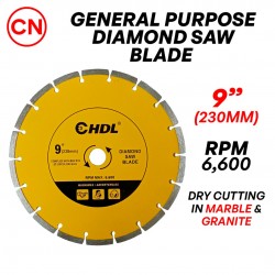 CN ''CHDL'' Diamond Saw Blade Cutting Disc Ultra Sharp 9'' 230MM (D) x 22.23MM (BD) x 2.4MM (T)