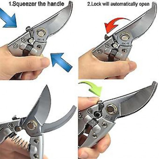 CN ''FENGSHUO'' #V9 Heavy Duty Pruning Shears Aluminium Handle 8'' (200MM) + FREE 1PC Spring CN ''FENGSHUO'' #V9 Heavy Duty Pruning Shears Aluminium Handle 8'' (200MM) + FREE 1PC Spring