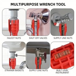 CN ''ALBO TOOLS'' High Strength 8 In 1 Multifunctional Faucet & Sink Installer Plumbing Wrench CN ''ALBO TOOLS'' High Strength 8 In 1 Multifunctional Faucet & Sink Installer Plumbing Wrench