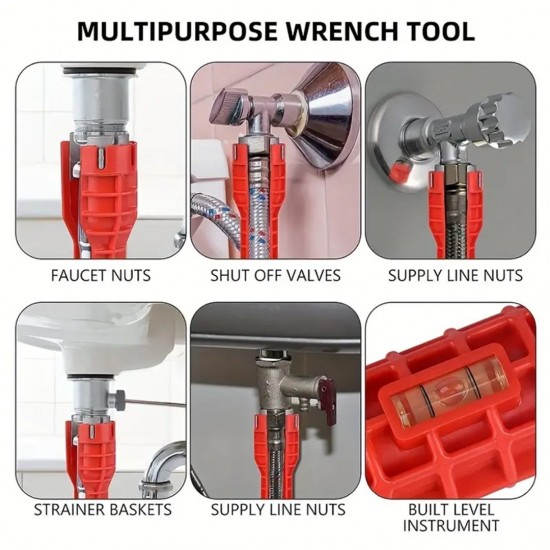 CN ''ALBO TOOLS'' High Strength 8 In 1 Multifunctional Faucet & Sink Installer Plumbing Wrench CN ''ALBO TOOLS'' High Strength 8 In 1 Multifunctional Faucet & Sink Installer Plumbing Wrench