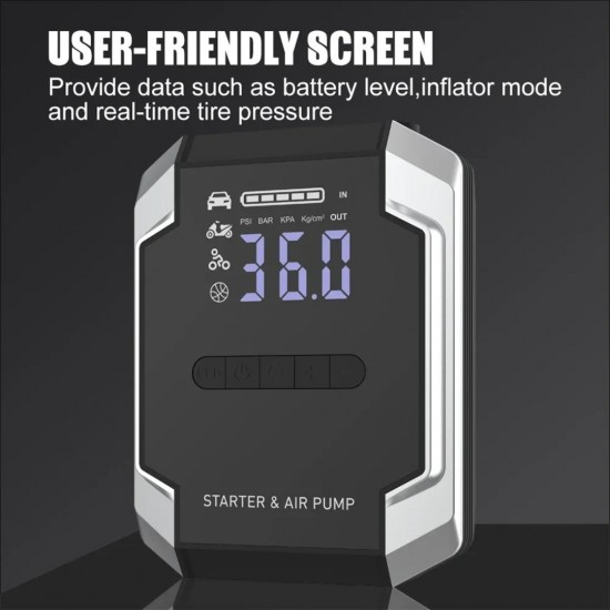 CN ''X5'' Cordless Automobile Jump Starter & Air Pump 20000mAh