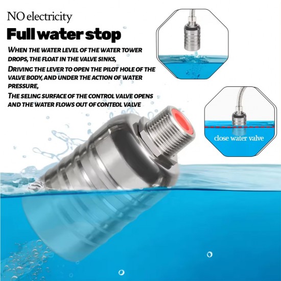 Home Store Mini Stainless Steel 304 Automatic Water Level Control Float Valve Mount Inside 1/2'' Home Store Mini Stainless Steel 304 Automatic Water Level Control Float Valve Mount Inside 1/2''