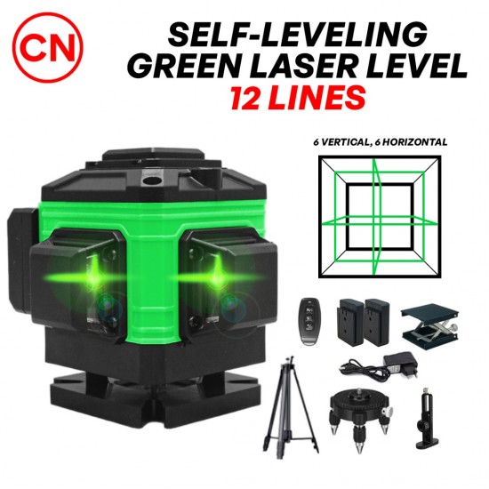 CN Professional Self Leveling Green Laser Level 12-Lines With Accessories