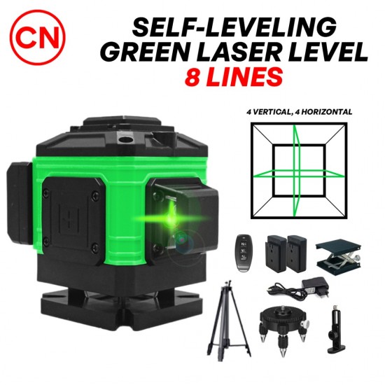 CN Professional Self Leveling Green Laser Level 8-Lines With Accessories