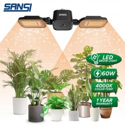 SANSI 60W C21FS-BE27 LED Grow Light Bulb Daylight Full Spectrum E27 And Sunlight White Grow Light Lamp For Indoor Garden Houseplants/Greenhouse