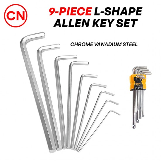 CN "CHDL" Professional 9-Piece L-Shape Hex Allen Key Wrench Torks Set CN "CHDL" Professional 9-Piece L-Shape Hex Allen Key Wrench Torks Set