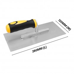 CN 'CHDL' Heavy Duty Steel Plastering Cement Trowel 120MM (W) x 280MM (L) - Rubber Grip Handle CN 'CHDL' Heavy Duty Steel Plastering Cement Trowel 120MM (W) x 280MM (L) - Rubber Grip Handle