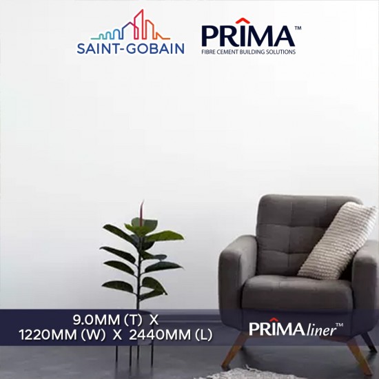 Saint-Gobain Prima Liner Smooth Lining For Walls & Ceilings 9.0MM (T) x 4' x 8' (1220MM x 2440MM) Saint-Gobain Prima Liner Smooth Lining For Walls & Ceilings 9.0MM (T) x 4' x 8' (1220MM x 2440MM)