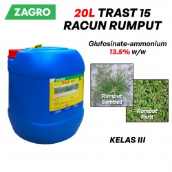 20L Trast 15 Racun Rumput Racun Rumpai Racun Lalang Glufosinate Ammonium 13.5% (Kelas III)