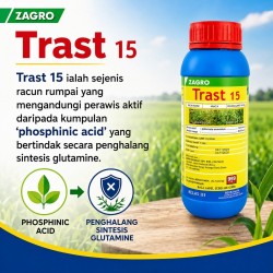 1L Trast 15 Racun Rumput Racun Rumpai Racun Lalang Glufosinate Ammonium 13.5% (Kelas III) 1L Trast 15 Racun Rumput Racun Rumpai Racun Lalang Glufosinate Ammonium 13.5% (Kelas III)