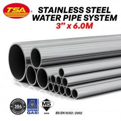 TSA Stainless Steel 304 Water Tube Water Pipe System 3'' (D) x 6.0M (L)