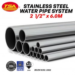 TSA Stainless Steel 304 Water Tube Water Pipe System 2 1/2'' (D) x 6.0M (L)