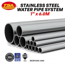 TSA Stainless Steel 304 Water Tube Water Pipe System 1'' (D) x 6.0M (L)