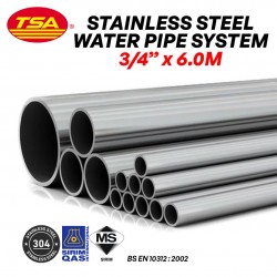 TSA Stainless Steel 304 Water Tube Water Pipe System 3/4'' (D) x 6.0M (L)