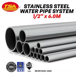 TSA Stainless Steel 304 Water Tube Water Pipe System 1/2'' (D) x 6.0M (L)