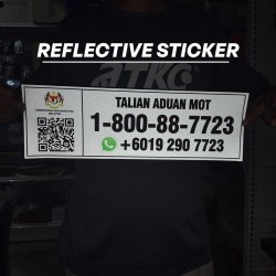Reflective Sticker Talian Aduan MOT (Ministry of Transport Malaysia) For Lorry/ Truck/ Bus 13CM (W) x 40CM (L) Reflective Sticker Talian Aduan MOT (Ministry of Transport Malaysia) For Lorry/ Truck/ Bus 13CM (W) x 40CM (L)