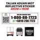 Reflective Sticker Talian Aduan MOT (Ministry of Transport Malaysia) For Lorry/ Truck/ Bus 13CM (W) x 40CM (L) Reflective Sticker Talian Aduan MOT (Ministry of Transport Malaysia) For Lorry/ Truck/ Bus 13CM (W) x 40CM (L)