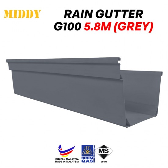 Middy G100 Rain Gutter 5.8M (Grey) Middy G100 Rain Gutter 5.8M (Grey)