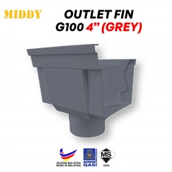 Middy G100 Outlet Fin/Spout Head 4'' (Grey)