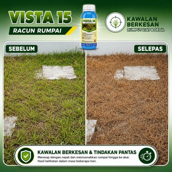1L Vista 15 Racun Rumput Racun Rumpai Racun Lalang Glufosinate Ammonium 13.5% (Kelas III) 1L Vista 15 Racun Rumput Racun Rumpai Racun Lalang Glufosinate Ammonium 13.5% (Kelas III)