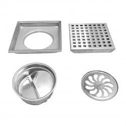 Protech HD Stainless Steel 304 Floor Grating Bathroom 6'' x 6'' With Auto-Filter (Checker 6-AF) Protech HD Stainless Steel 304 Floor Grating Bathroom 6'' x 6'' With Auto-Filter (Checker 6-AF)