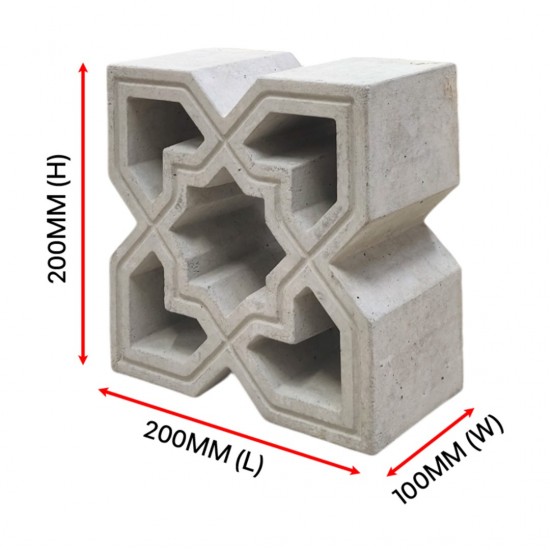 Ventilation Block BE 52215 100MM (W) x 200MM (H) x 200MM (L) - Star Ventilation Block BE 52215 100MM (W) x 200MM (H) x 200MM (L) - Star