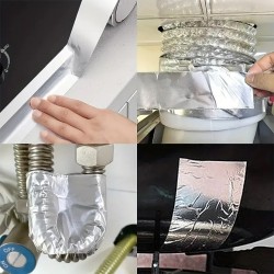 Mileqi Single Sided Aluminium Foil Duct Tape Waterproof Strong Adhesive 2'' 48MM (W) x 20M (L) x 0.1MM (T) - Silver Mileqi Single Sided Aluminium Foil Duct Tape Waterproof Strong Adhesive 2'' 48MM (W) x 20M (L) x 0.1MM (T) - Silver