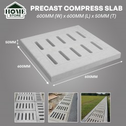 Home Store Precast Compress Slab With Reinforment Y10SQ Steel Bars & Fibre Strands 600MM (W) x 600MM (L) x 50MM (T)