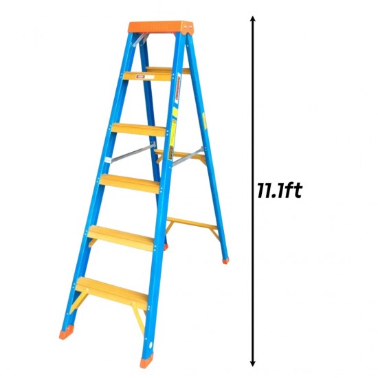Winner FFSS12 Heavy Duty Full Fiberglass Single-Sided Ladder 12 Step 3.38M/11.1FT Winner FFSS12 Heavy Duty Full Fiberglass Single-Sided Ladder 12 Step 3.38M/11.1FT