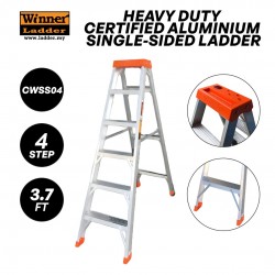 Winner CWSS04 Heavy Duty Certified Aluminium Single-Sided Ladder 4 Step 1.13M/3.7FT
