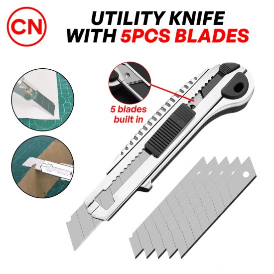 CN ''DONG HAN'' #DK605 Utility Knife With 5 Blades CN ''DONG HAN'' #DK605 Utility Knife With 5 Blades