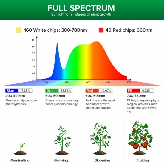 SANSI 30W x 4PCS LED Grow Light Bulb 4000K Daylight Full Spectrum E27 With 360° Adjustable Gooseneck + Tripod Stand