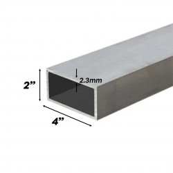 Mild Steel Rectangular Hollow Section 50MM 2'' (W) x 100MM 4'' (H) x 2.3MM (T) x 6.0M (L) - BS Mild Steel Rectangular Hollow Section 50MM 2'' (W) x 100MM 4'' (H) x 2.3MM (T) x 6.0M (L) - BS
